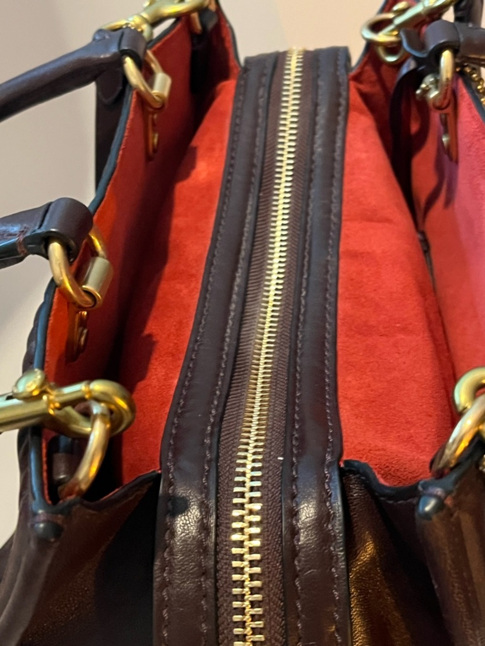 Coach Rogue 1941 Burgundy Quilted Riveted Tote with Gold Hardware - Picture 8 of 14